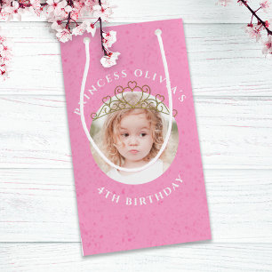 Bolsa De Regalo Pequeña Chica de cumpleaños rosado lindo Princesa Tiara Si