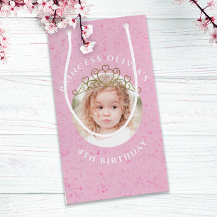 Bolsa De Regalo Pequeña Chica de cumpleaños rosado lindo Princesa Tiara Si