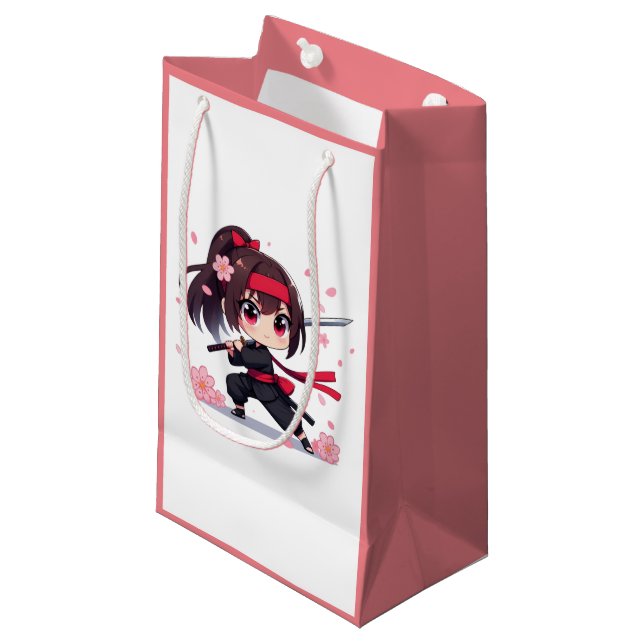 Bolsa De Regalo Pequeña Chica de la floración guerrera de ninja (Angulo Anverso)