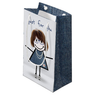 Bolsa De Regalo Pequeña Chica de palitos con zapatillas