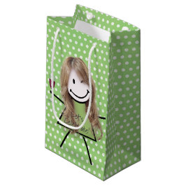 Bolsa De Regalo Pequeña Chica de palo de cumpleaños guiñando el ojo sobre