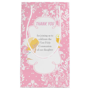 Bolsa De Regalo Pequeña Chica de pelo rubio de la primera comunión Gracias