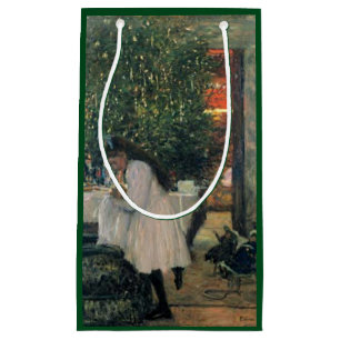 Bolsa De Regalo Pequeña Chica navideño de vacaciones y arte de cosecha inf