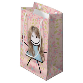 Bolsa De Regalo Pequeña Chica Pegada Con Vino Rojo