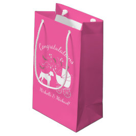 Bolsa De Regalo Pequeña Chica Rosa de Boxer Dog Baby Shower