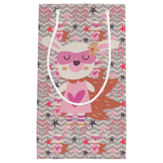 Bolsa De Regalo Pequeña Chica Superhéroe Bunny (Anverso)