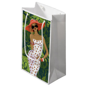 Bolsa De Regalo Pequeña Chica tropical con Red Hat grande