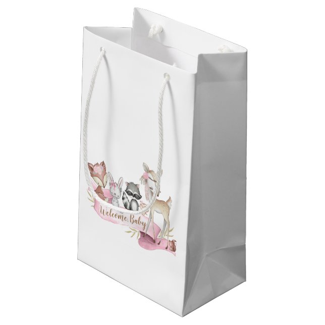 Bolsa De Regalo Pequeña Chicas Sweet Woodland Animal Baby Girl (Angulo reverso)