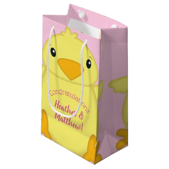 Bolsa De Regalo Pequeña Chick Baby Shower Pink (Angulo Anverso)