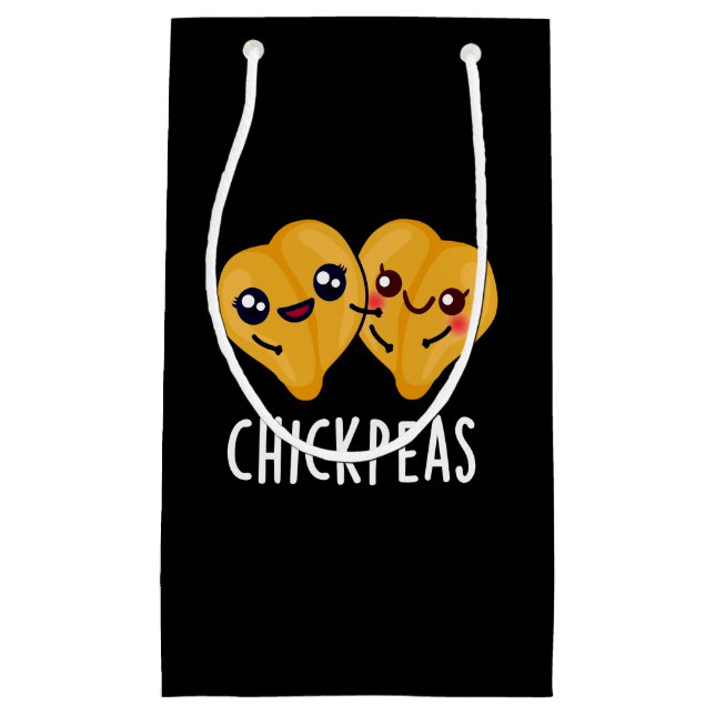 Bolsa De Regalo Pequeña Chick Peas Funny Food Pun Dark BG (Anverso)