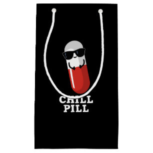 Bolsa De Regalo Pequeña Chill Pill Graciosa Medicina Pun Dark BG