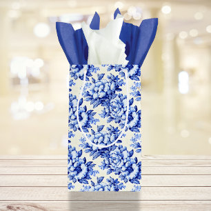 Bolsa De Regalo Pequeña Chinoiserie Blue White Floral