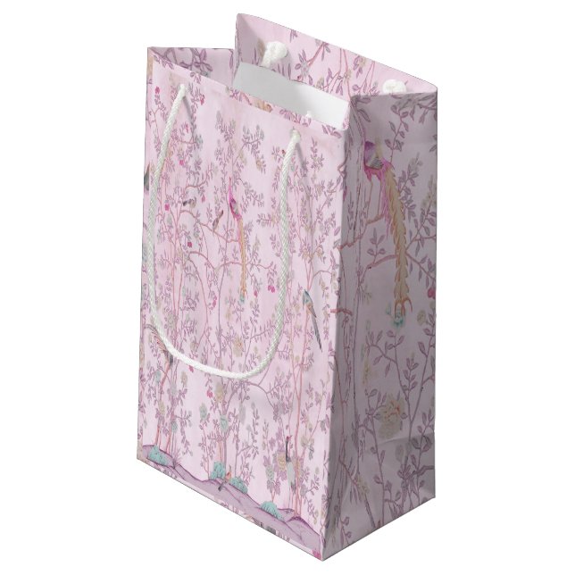 Bolsa De Regalo Pequeña Chinoiserie rosa (Angulo reverso)