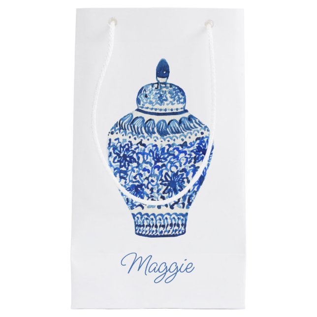 Bolsa De Regalo Pequeña Chinoiserie Watercolor Ginger Jar (Anverso)