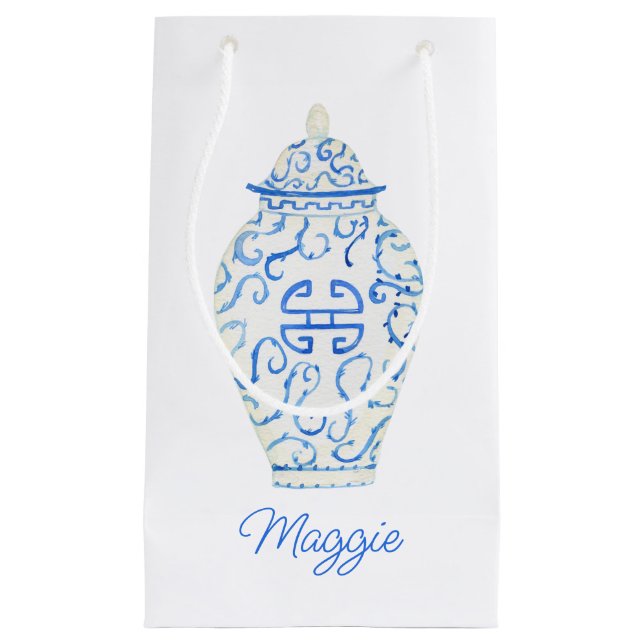 Bolsa De Regalo Pequeña Chinoiserie Watercolor Ginger Jar (Anverso)