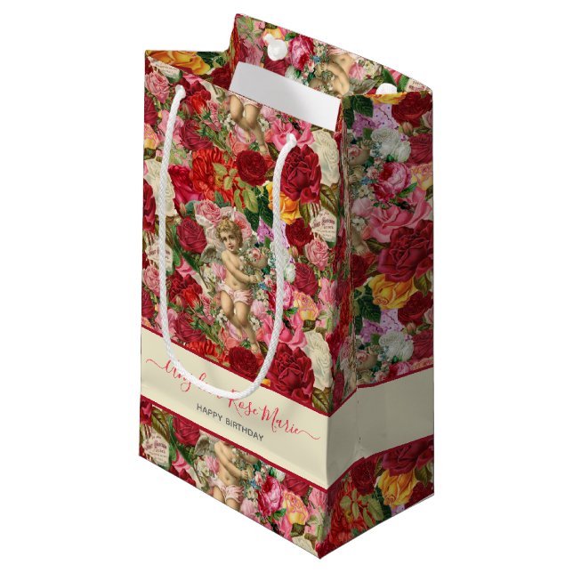 Bolsa De Regalo Pequeña Chintzy Victorian Scrapbook Cherubs (Angulo Anverso)