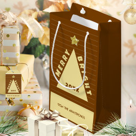 Bolsa De Regalo Pequeña Chocolate Minimalist Christmas Tree Name