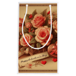 Bolsa De Regalo Pequeña Chocolates y flores El día de San Valentín de époc