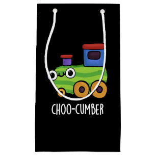 Bolsa De Regalo Pequeña Choo-cumber Funny Cucumber Pun Dark BG