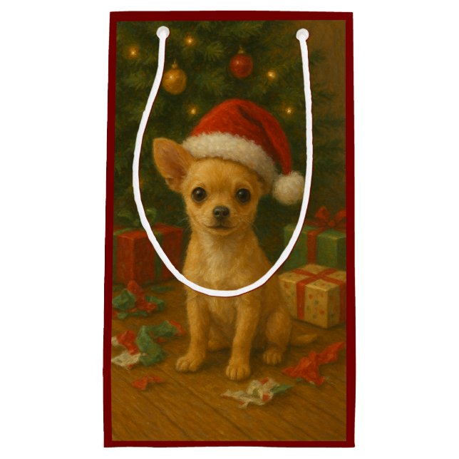 Bolsa De Regalo Pequeña Christmas Chihuahua Gift Bag (Anverso)