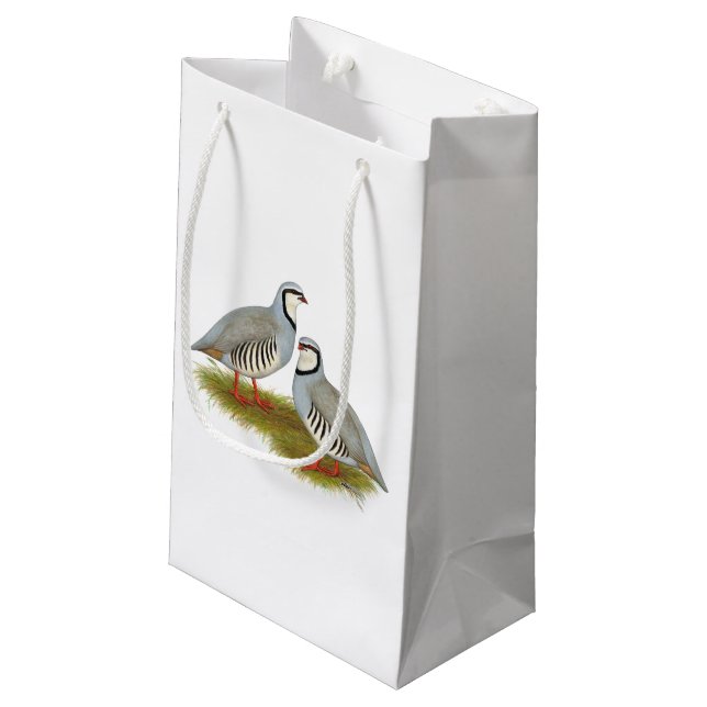 Bolsa De Regalo Pequeña Chukar Partridge Pair (Angulo reverso)