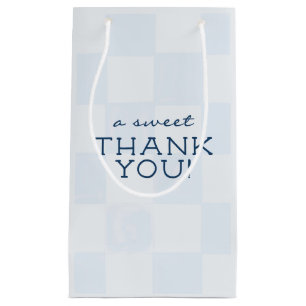 Bolsa De Regalo Pequeña Chupinada moderna de bebé a cuadros azules