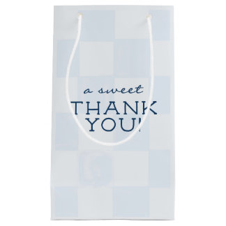 Bolsa De Regalo Pequeña Chupinada moderna de bebé a cuadros azules