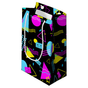 BOLSA DE REGALO PEQUEÑA CINTA DE CASSETTE RETRO ANTIGUA FORMAS COLORIDAS