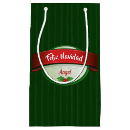 Bolsa De Regalo Pequeña Cinta Feliz Navidad