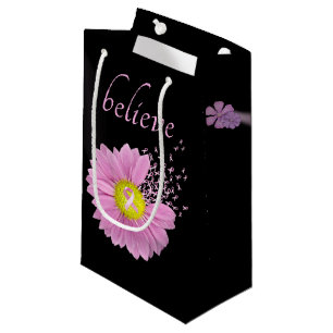 Bolsa De Regalo Pequeña Cinta rosa y creencia de margarita