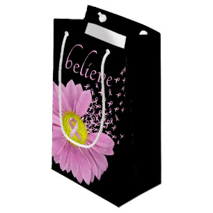 Bolsa De Regalo Pequeña Cinta rosa y creencia de margarita