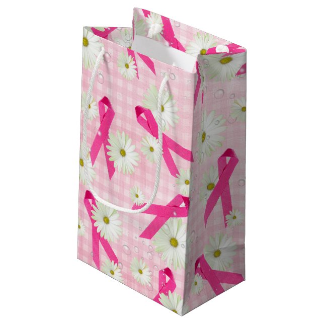 Bolsa De Regalo Pequeña Cinta rosa y daisies (Angulo reverso)