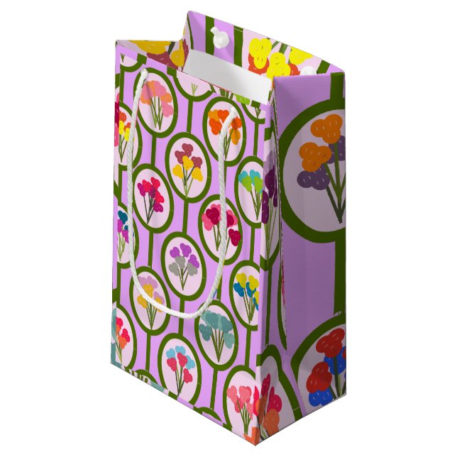 Bolsa De Regalo Pequeña Círculos de flores (Angulo Anverso)