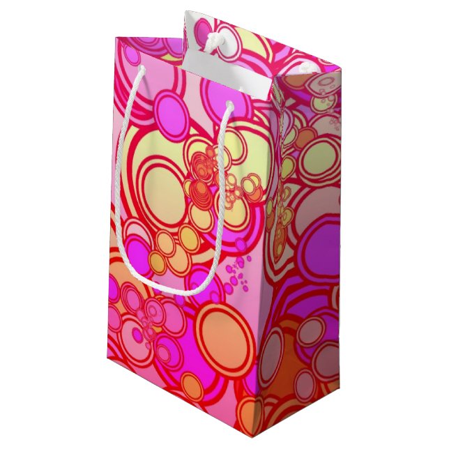 Bolsa De Regalo Pequeña Círculos retros (Angulo reverso)
