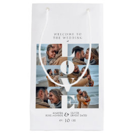 Bolsa De Regalo Pequeña Cita de amor Collage blanco Boda de bienvenida 6 f