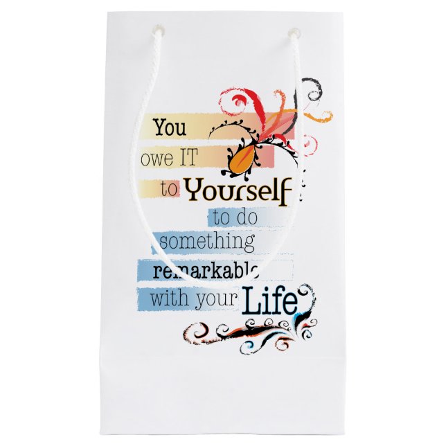 Bolsa De Regalo Pequeña Cita ilustrada Inspiradora LIFE destacable (Anverso)