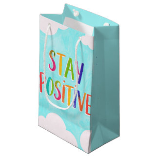 Bolsa De Regalo Pequeña Cita motivacional pintada para mantenerse positivo
