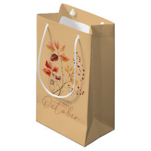 Bolsa De Regalo Pequeña Citas de Otoño – Hojas de Otoño y Diseño de Octubr