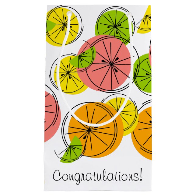 Bolsa de regalo pequeña Citrus Congratulations! (Anverso)