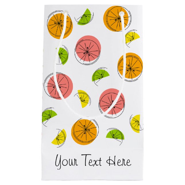 Bolsa de regalo pequeña Citrus Multi Text (Anverso)