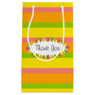 Bolsa De Regalo Pequeña Citrus Oval Stripe Classic Gracias pequeño