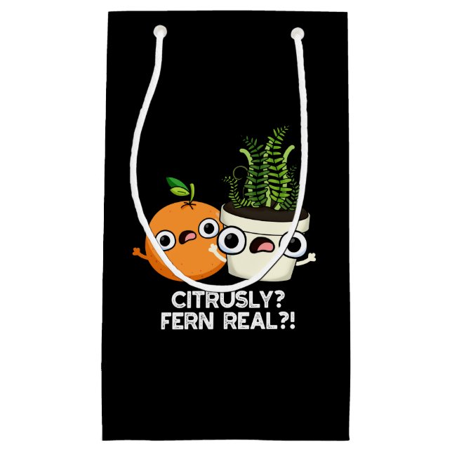 Bolsa De Regalo Pequeña Citruss Fern Real Funny Citrus Plant Pun Dark BG (Anverso)