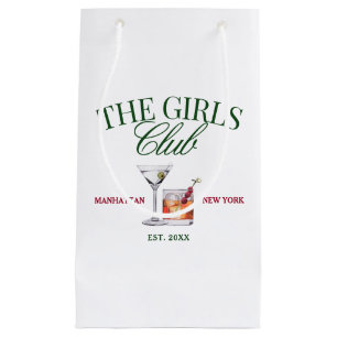 Bolsa De Regalo Pequeña Clásico Club de Cócteles Verde y Chica Rojo