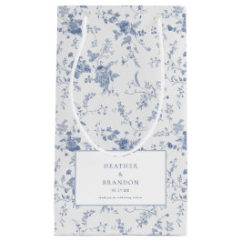 Bolsa De Regalo Pequeña Clásico Floral Vintage Azul Regalo de Despedida de