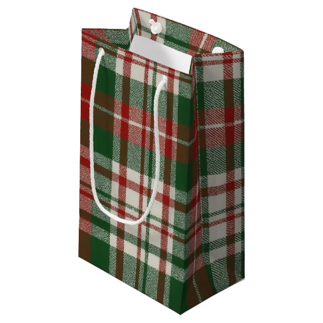 Bolsa De Regalo Pequeña Classic Christmas Plaid (Angulo Anverso)