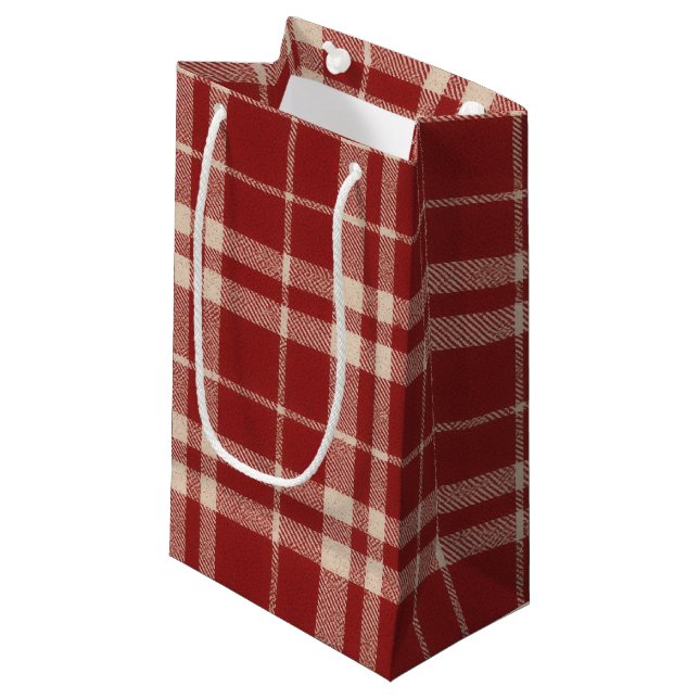 Bolsa De Regalo Pequeña Claus Christmas Plaid (Angulo Anverso)