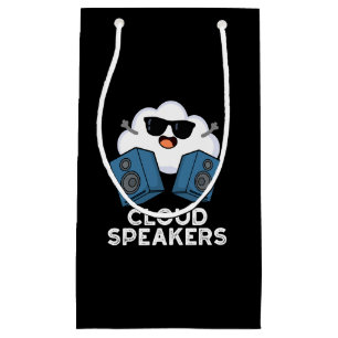 Bolsa De Regalo Pequeña Cloud Speakers Funny Weather Pun Dark BG