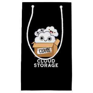 Bolsa De Regalo Pequeña Cloud Storage Funny Weather Technology Pun Dark BG