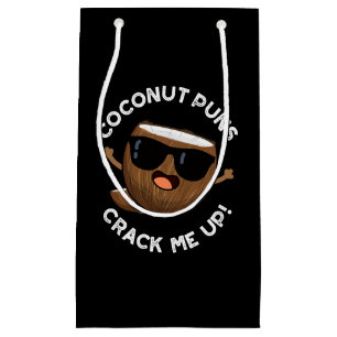 Bolsa De Regalo Pequeña Coconut Punks Crack Me Up Funny Fruit Pun Dark BG