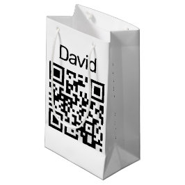 Bolsa De Regalo Pequeña Código QR Cumpleaños En Blanco